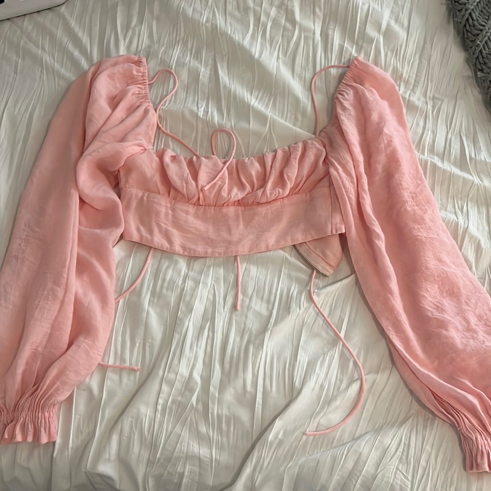 Princess Polly, Pink open back long-sleeve, size 0